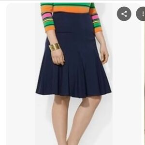 Ralph Lauren Navy Blue Pleated  Skirt Sz 22W